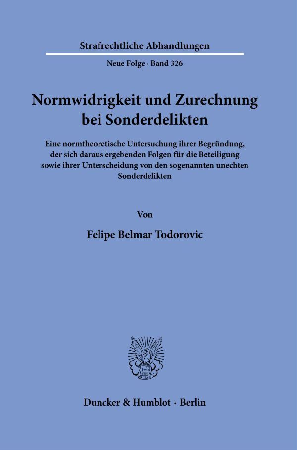 Normwidrigkeit und Zurechnung bei Sonderdelikten main product photo