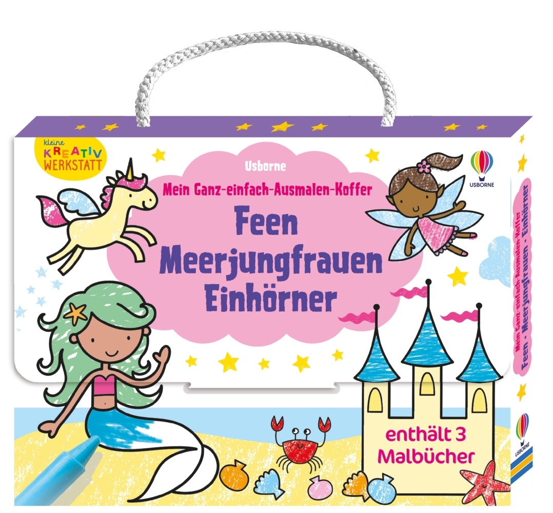 Kleine Kreativ-Werkstatt - Mein Ganz-einfach-Ausmalen-Koffer: Feen, Meerjungfrauen, Einhörner main product photo