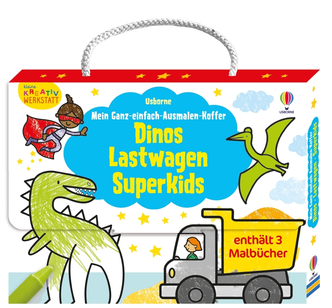 Kleine Kreativ-Werkstatt - Mein Ganz-einfach-Ausmalen-Koffer: Dinos, Lastwagen, Superkids main product photo