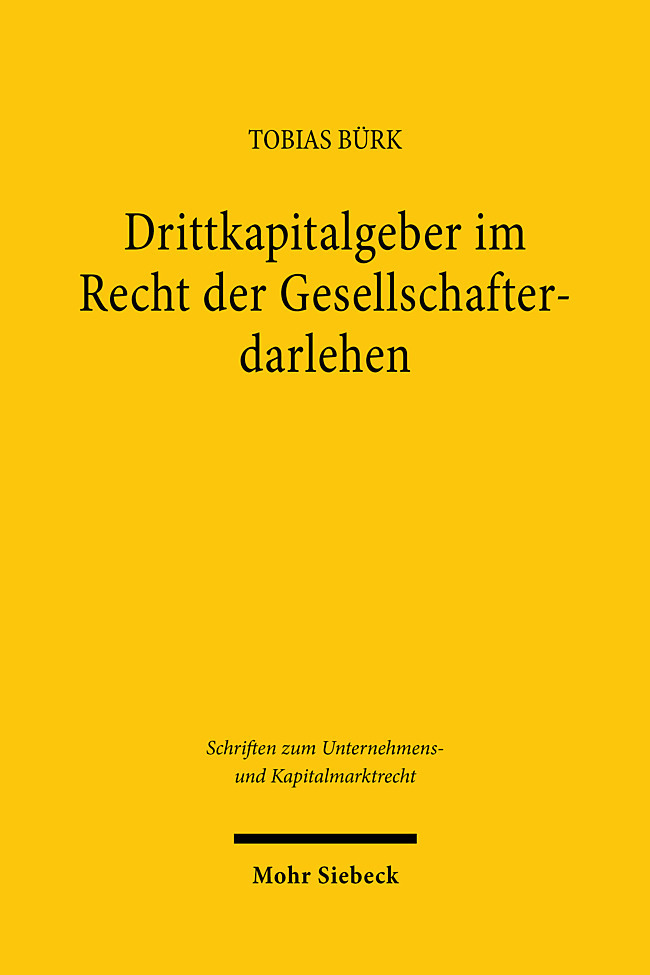 Drittkapitalgeber im Recht der Gesellschafterdarlehen main product photo