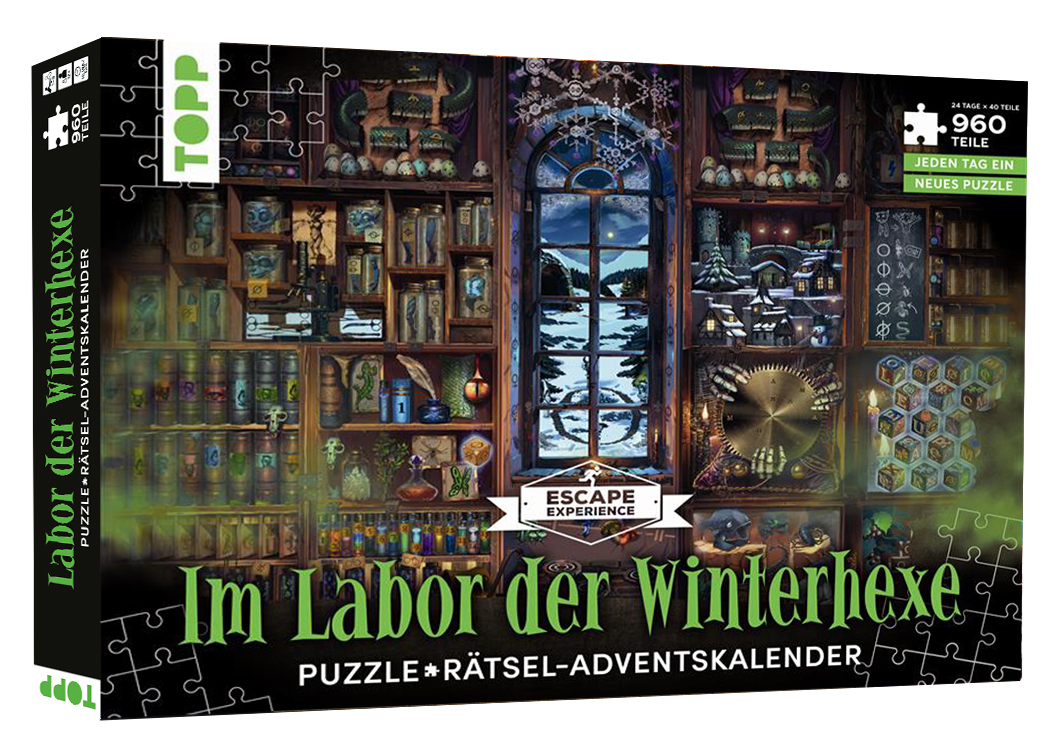 Puzzle-Rätsel-Adventskalender: Im Labor der Winterhexe - 24 Puzzles mit insgesamt 960 Teilen main product photo