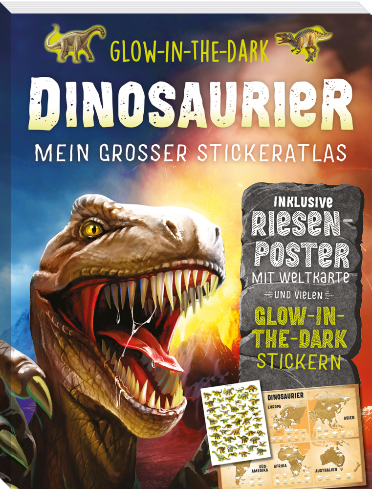 Glow-in-the-Dark Dinosaurier: Mein großer Stickeratlas main product photo