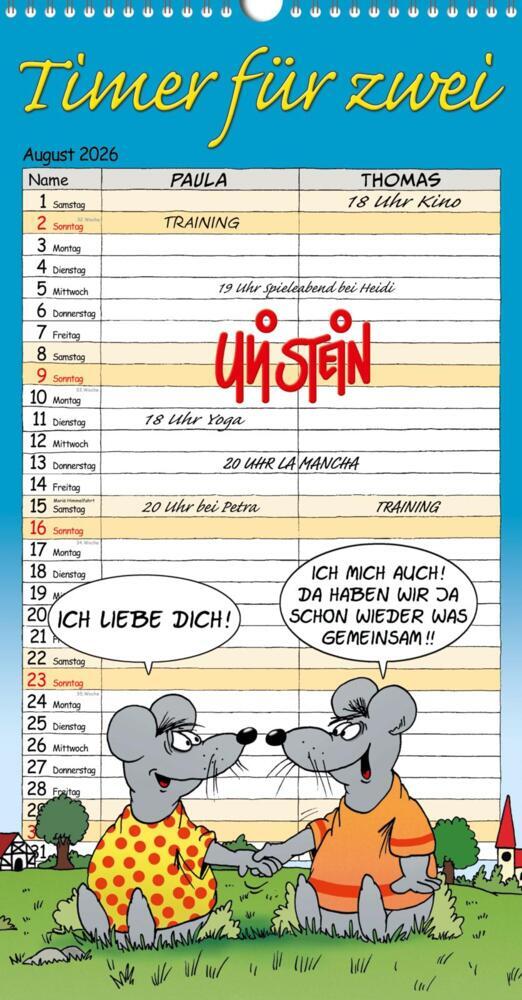 Uli Stein Timer für zwei 2026: Monatskalender für die Wand main product photo