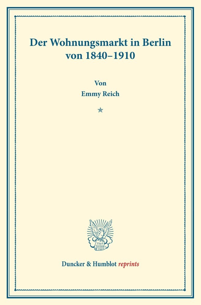 Der Wohnungsmarkt in Berlin von 1840-1910. main product photo