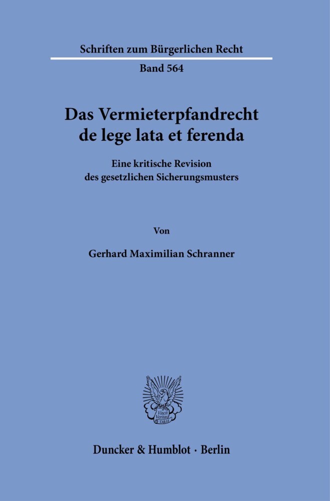 Das Vermieterpfandrecht de lege lata et ferenda. main product photo