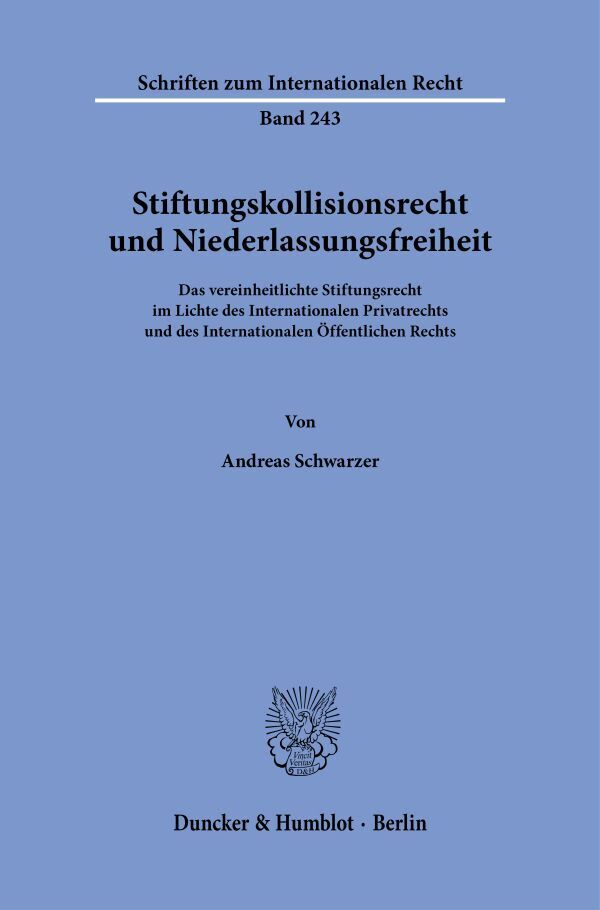 Stiftungskollisionsrecht und Niederlassungsfreiheit main product photo