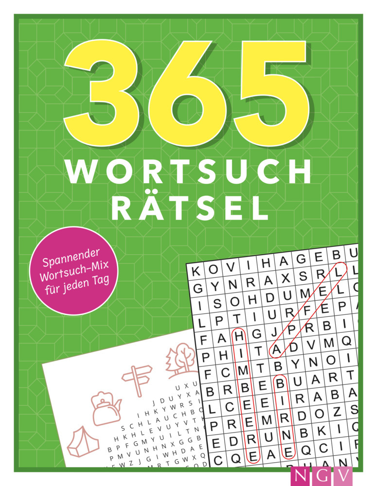 365 Wortsuchrätsel I abwechslungsreicher Rätselmix I mit praktischem Lösungsteil im Anhang main product photo