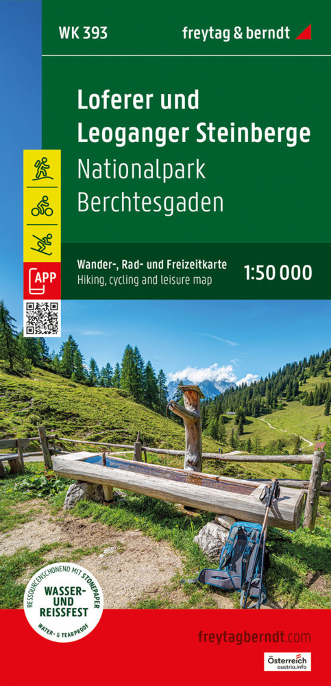 Loferer und Leoganger Steinberge, Wander-, Rad- und Freizeitkarte 1:50.000, freytag & berndt, WK 393 main product photo