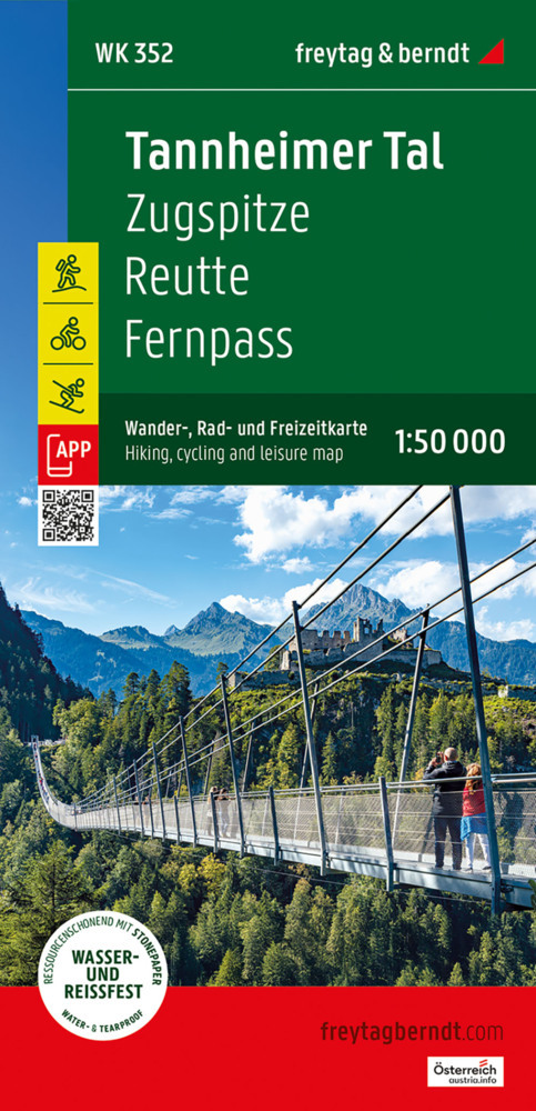 Tannheimer Tal, Wander-, Rad- und Freizeitkarte 1:50.000, freytag & berndt, WK 352 main product photo