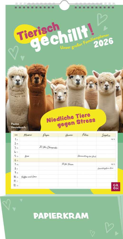 Familienkalender 2026: Tierisch gechillt! Unser großer Familienplaner 2026 main product photo