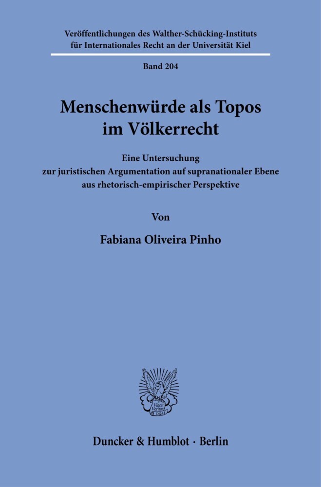 Menschenwürde als Topos im Völkerrecht. main product photo