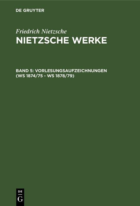 Vorlesungsaufzeichnungen (WS 1874/75 - WS 1878/79) main product photo