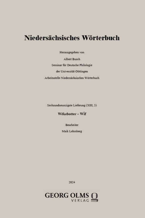 Niedersächsisches Wörterbuch main product photo