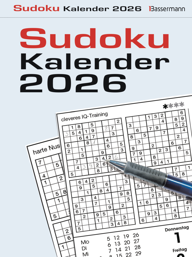Sudokukalender 2026. Der beliebte Abreißkalender mit 800 Zahlenrätseln main product photo
