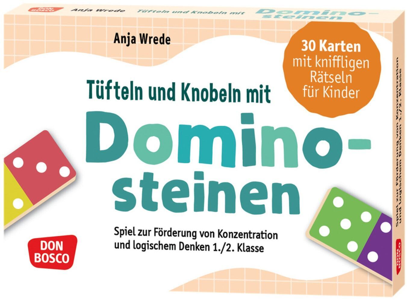 Tüfteln und Knobeln mit Dominosteinen. 30 Karten mit kniffligen Rätseln für Kinder main product photo