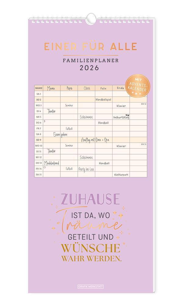 Familienplaner 2026 Einer für alle main product photo