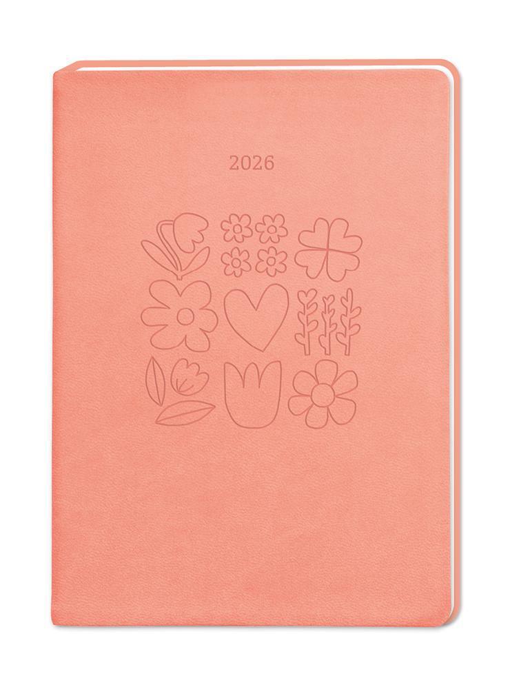 Terminplaner Lederlook 2026 Peach main product photo