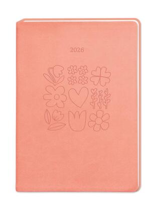Terminplaner Lederlook 2026 Peach