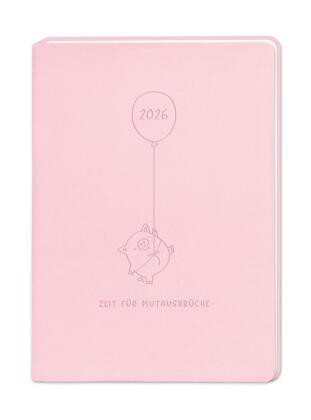 Terminplaner Lederlook 2026 Rosa