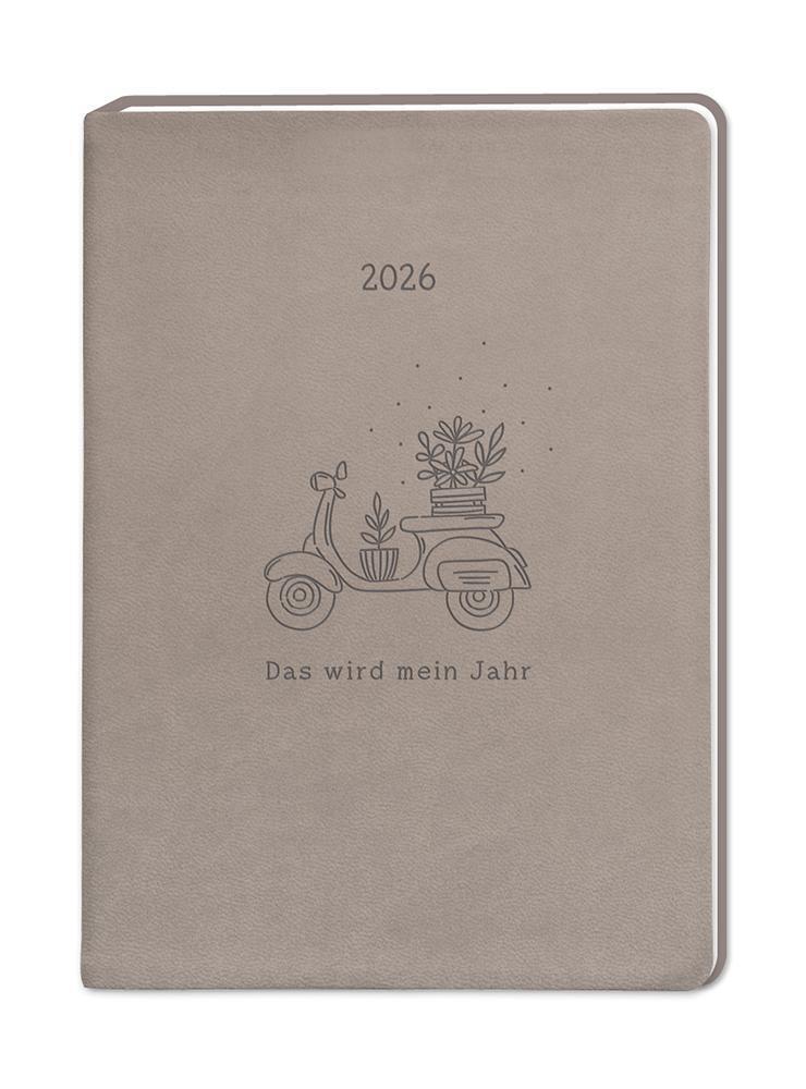 Terminplaner Lederlook 2026 Taupe main product photo