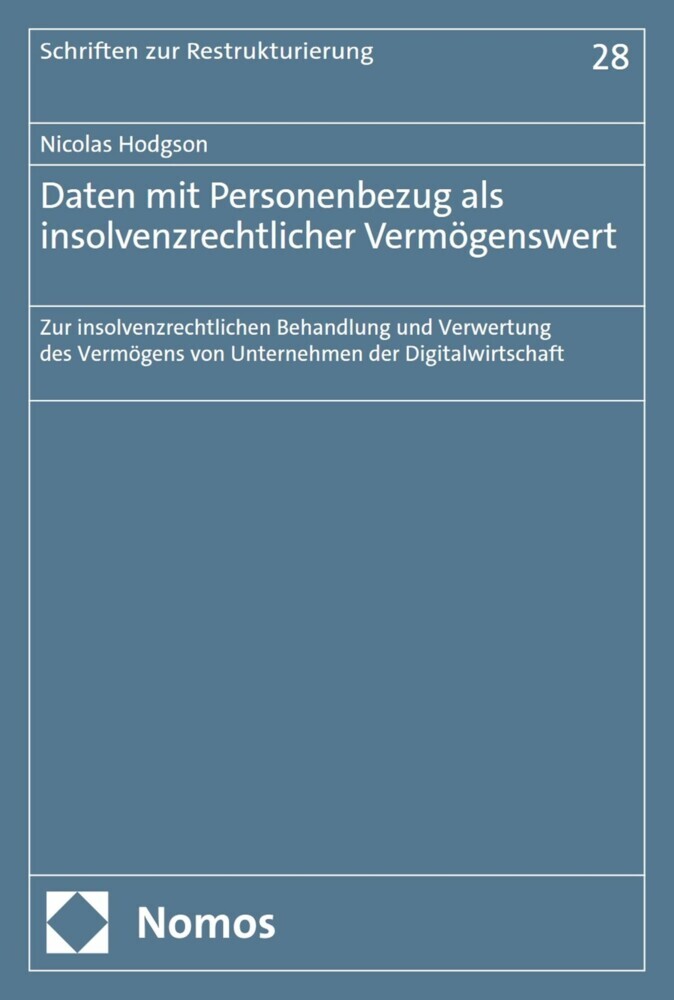 Daten mit Personenbezug als insolvenzrechtlicher Vermögenswert main product photo