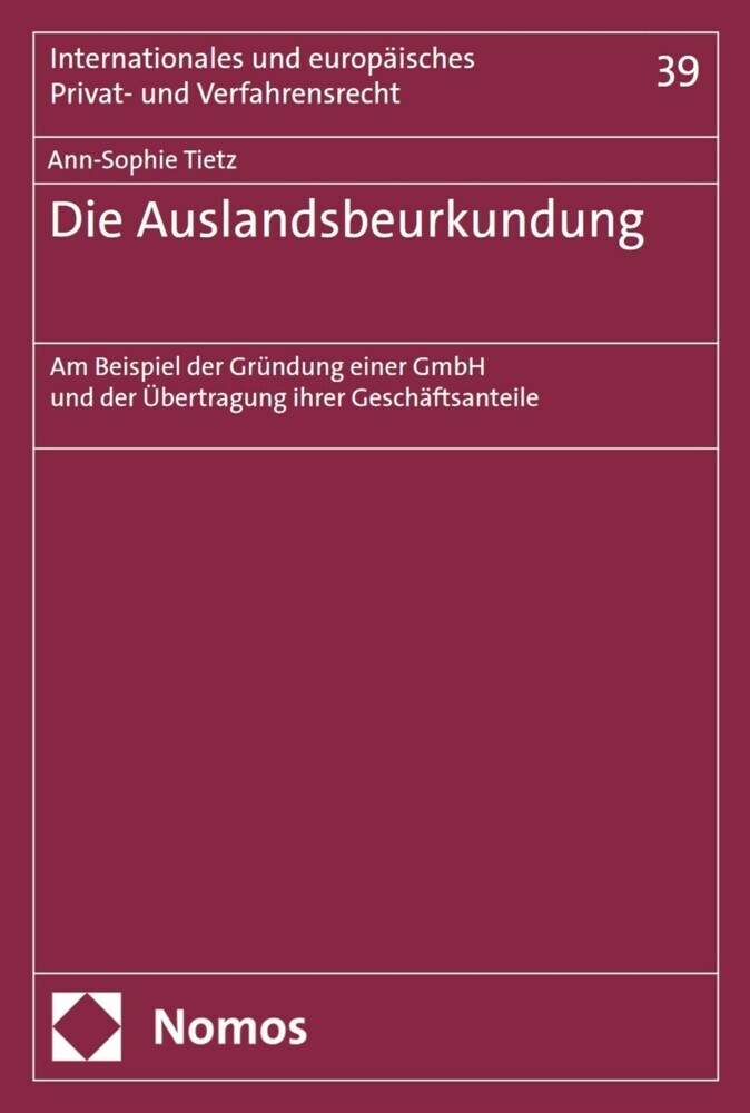 Die Auslandsbeurkundung main product photo