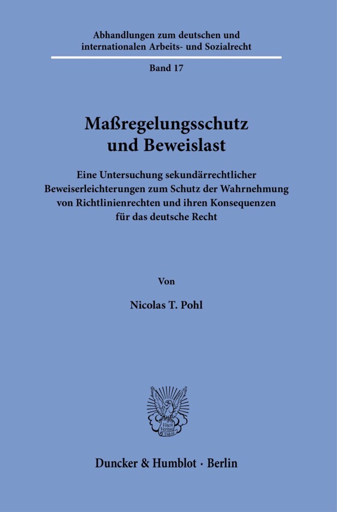 Maßregelungsschutz und Beweislast. main product photo