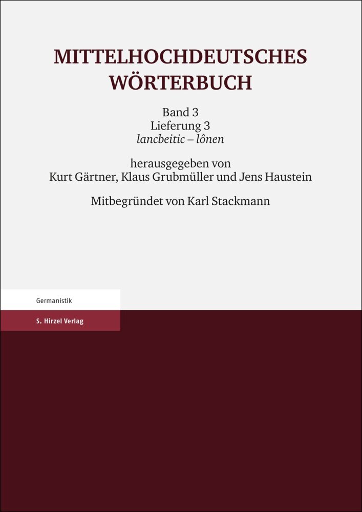 Mittelhochdeutsches Wörterbuch. Dritter Band, Lieferung 3 main product photo