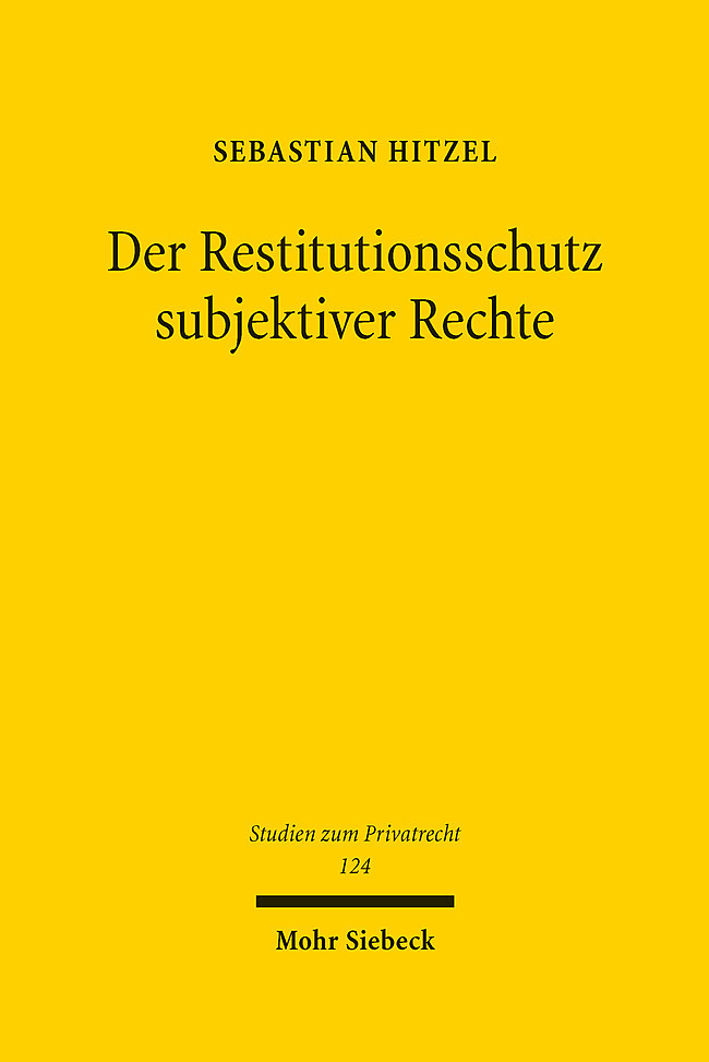 Der Restitutionsschutz subjektiver Rechte main product photo