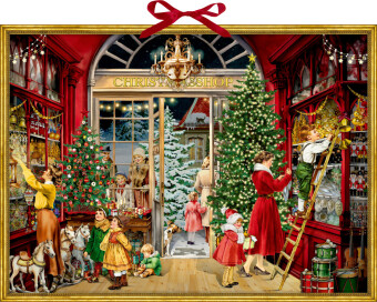 Wand-Adventskalender - Nostalgischer Weihnachtsladen