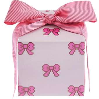 Geschenkpapier Pixel Schleifen, Rosa, FSC MIX