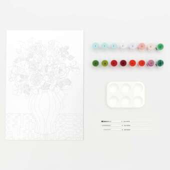 Malen nach Zahlen Set, rote Rosen, 26 x 37 cm, FSC 100%