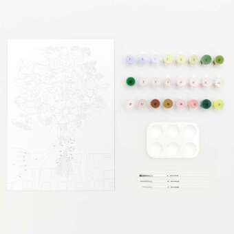 Malen nach Zahlen Set, Rosen Bouquet, 26 x 37 cm, FSC 100%