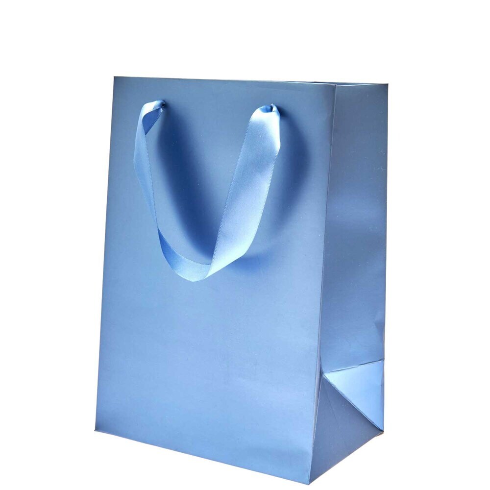 Geschenktüte Metallic Blau, M, FSC MIX main product photo