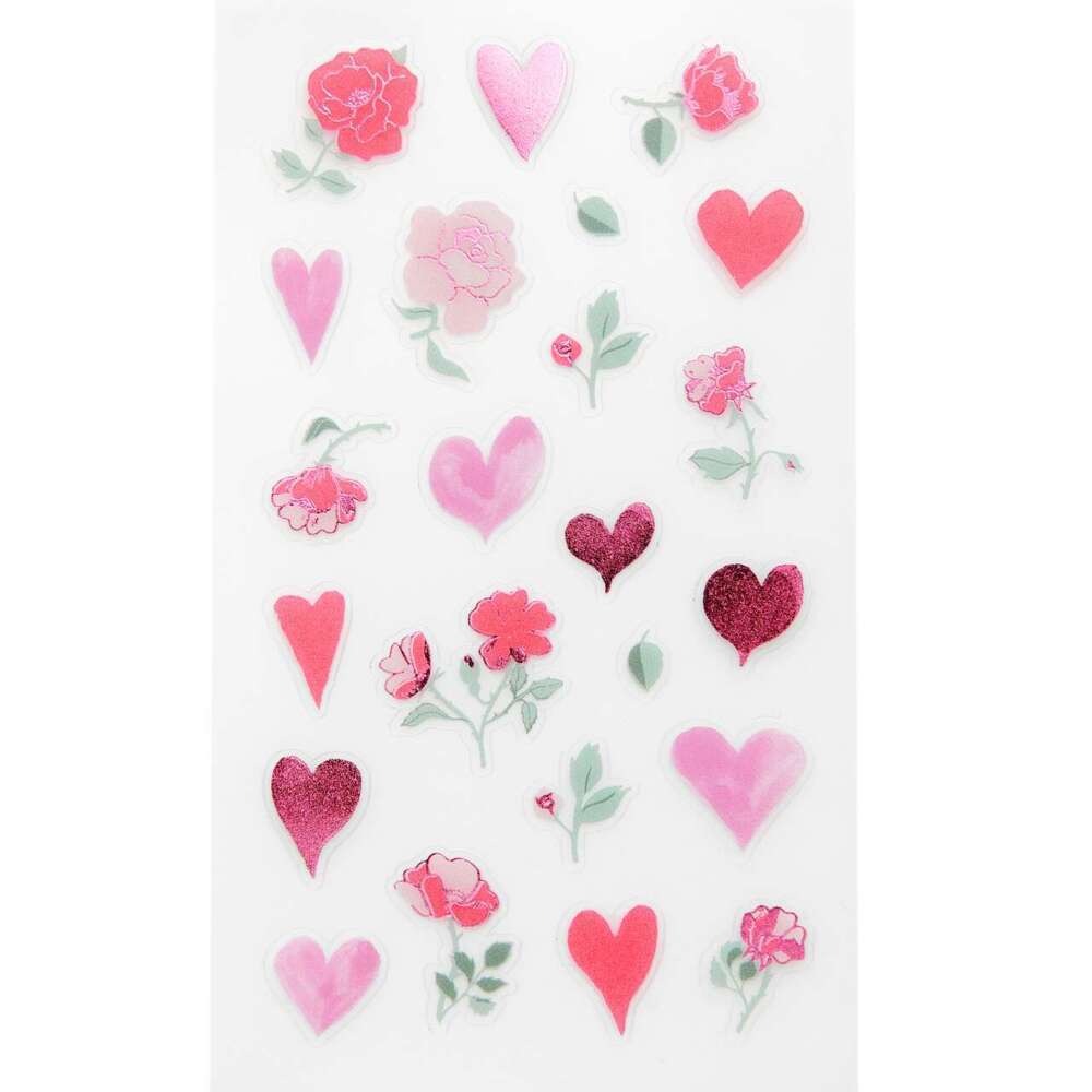 Foliensticker La Vie en Rose, Herzen & Blumen main product photo