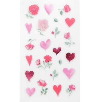 Foliensticker La Vie en Rose, Herzen & Blumen