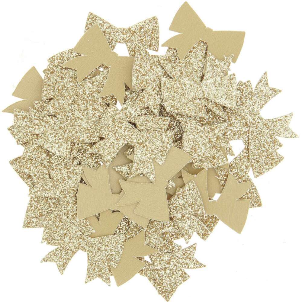 Streudekoration Schleifen, Gold Glitzer, FSC MIX main product photo
