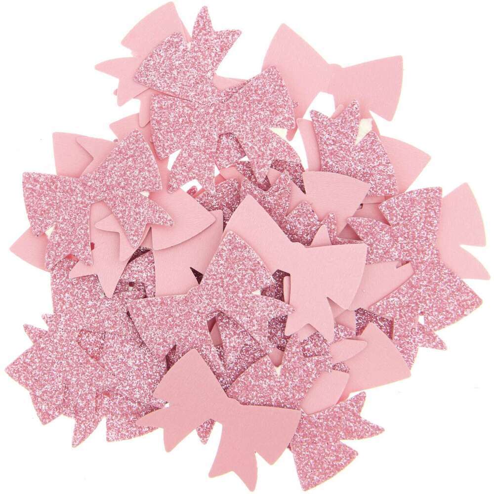 Streudekoration Schleifen, Pink Glitzer, FSC MIX main product photo