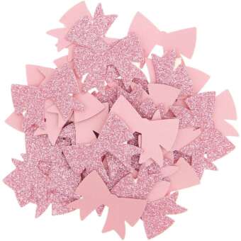 Streudekoration Schleifen, Pink Glitzer, FSC MIX