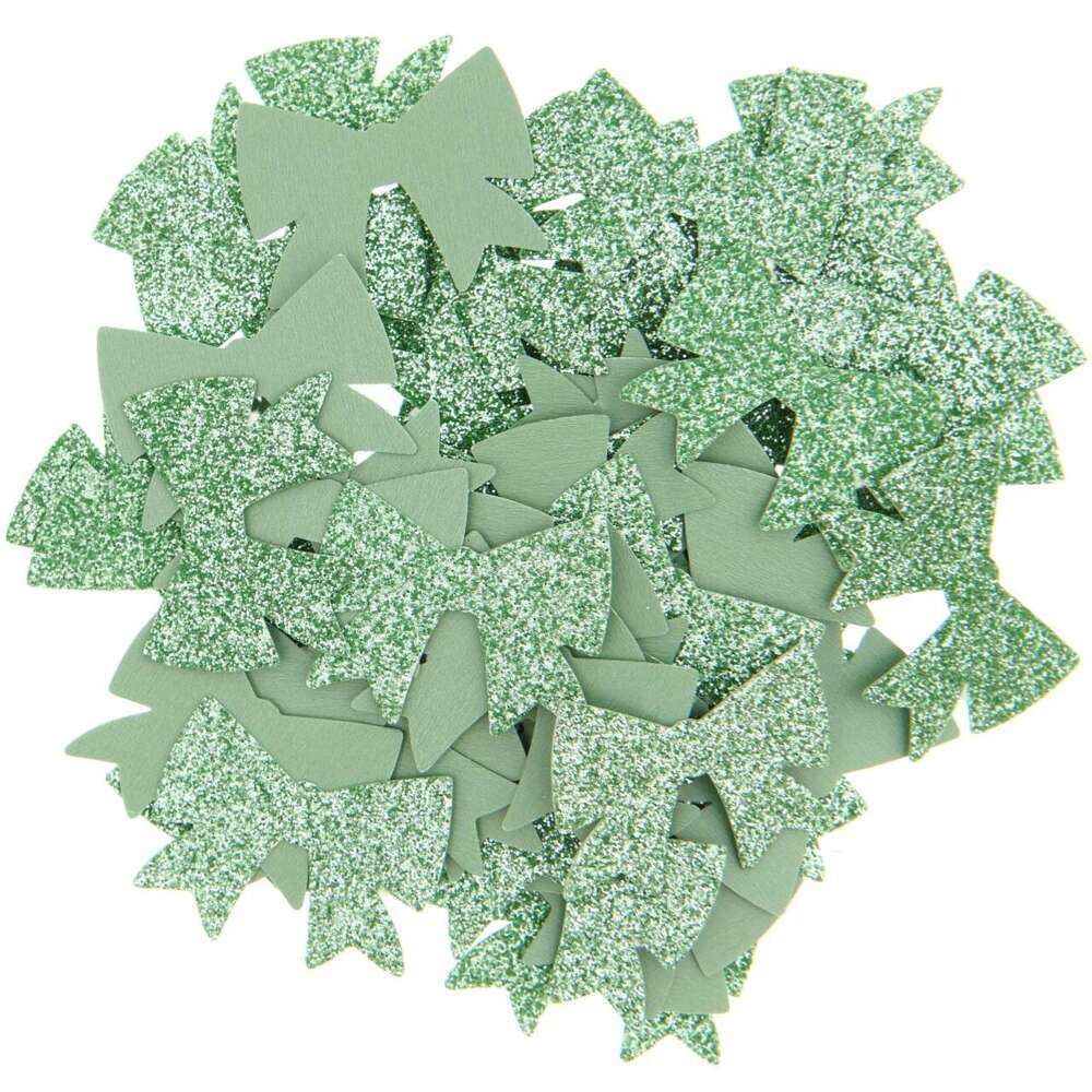 Streudekoration Schleifen, Grün Glitzer, FSC MIX main product photo
