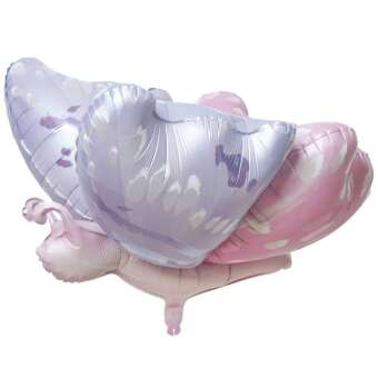Folienballon Pearly Butterfly 3D, Blau/Rosa