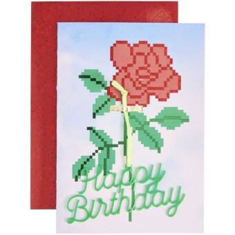 3D-Grußkarte La Vie en Rose, Happy Birthday, B6 FSC MIX