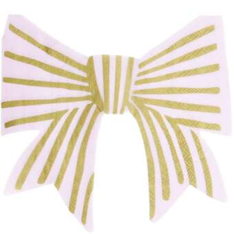 Serviette Schleife, Streifen, Rosa, FSC MIX