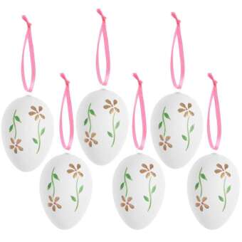 Eier Set, Weiß/Gold, 6 Stück