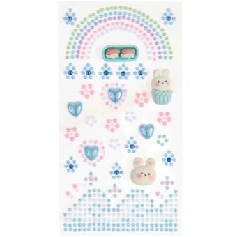 Perlensticker mit 3D-Figuren, blau