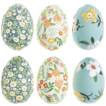 Eier Blumendesign, 6 Stück