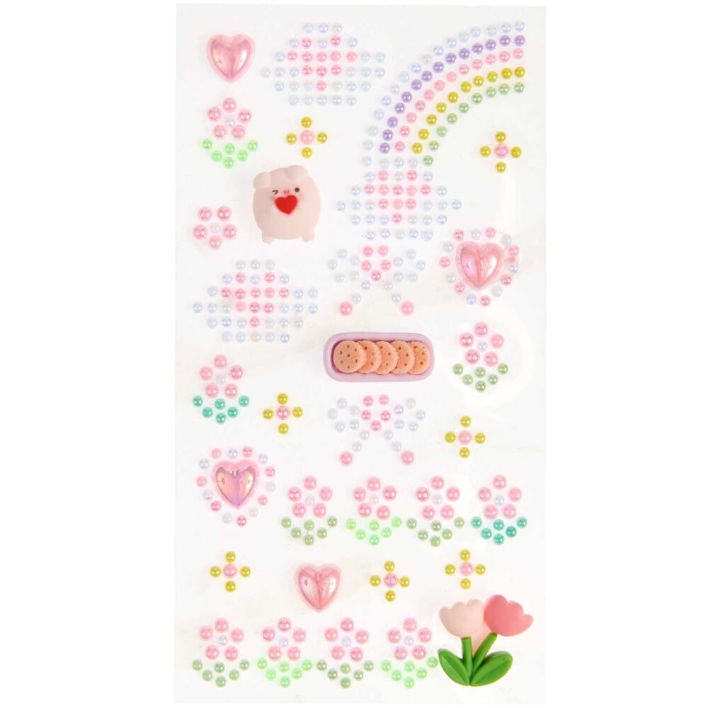 Perlensticker mit 3D-Figuren, rosa main product photo