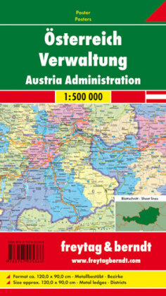 Österreich Verwaltung, 1:500.000, Poster metallbestäbt