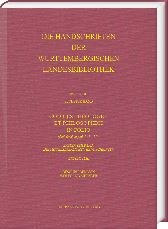 Die Handschriften der Württembergischen Landesbibliothek Stuttgart / Codices Theologici in Folio main product photo