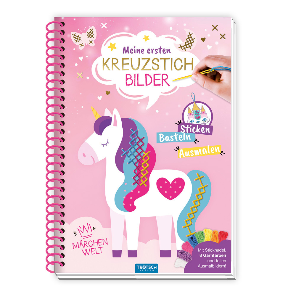 Trötsch Bastelbuch Beschäftigungsbuch Meine ersten Kreuzstichbilder Märchenwelt main product photo